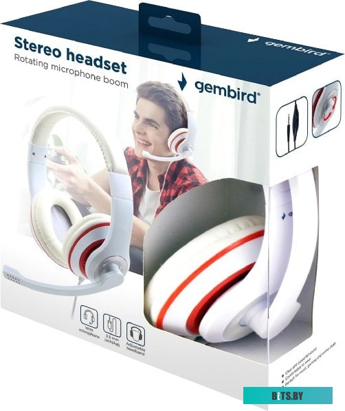 Наушники (Гарнитура) Gembird MHS-03-WTRD