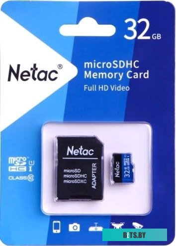 Карта памяти Netac P500 Standard 32GB NT02P500STN-032G-R + адаптер