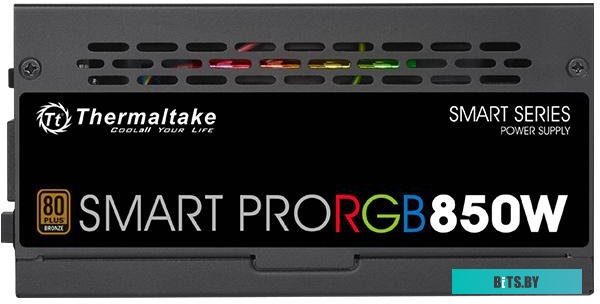 Блок питания Thermaltake PS-SPR-0850FPCBEU-R, SMART PRO/Fully Modular/850W/ATX 2.3 & EPS 2.92/A-PFC/14cm RGB Fan/EU/80Plus Bronze RTL