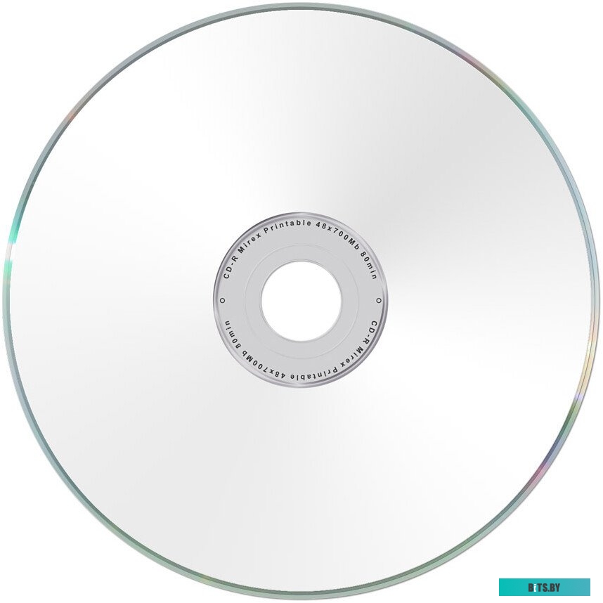 Диск CD-R 700MB Mirex 48x Printable, CakeBox <10шт> UL120038A8L