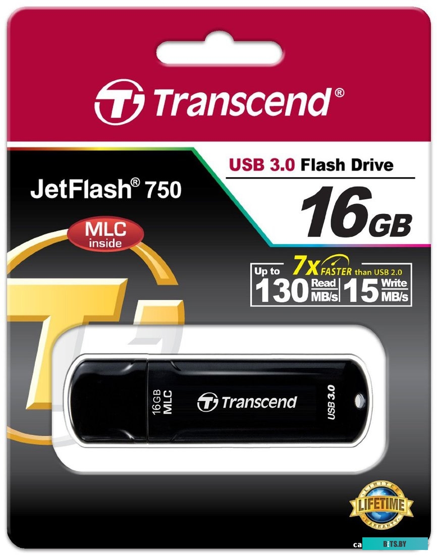 USB накопитель (Флешка) Transcend JetFlash 750 16GB (TS16GJF750K)