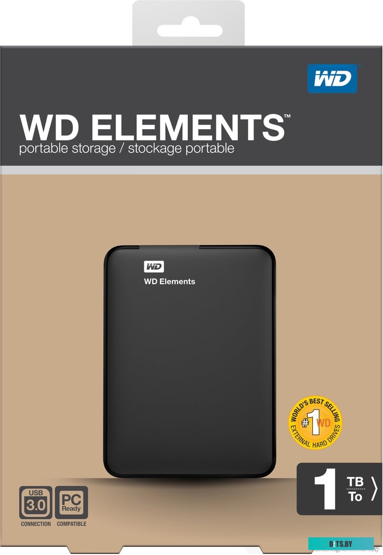 Внешний жесткий диск Western Digital Elements Portable 1TB (WDBUZG0010BBK) <WDBUZG0010BBK-WESN>