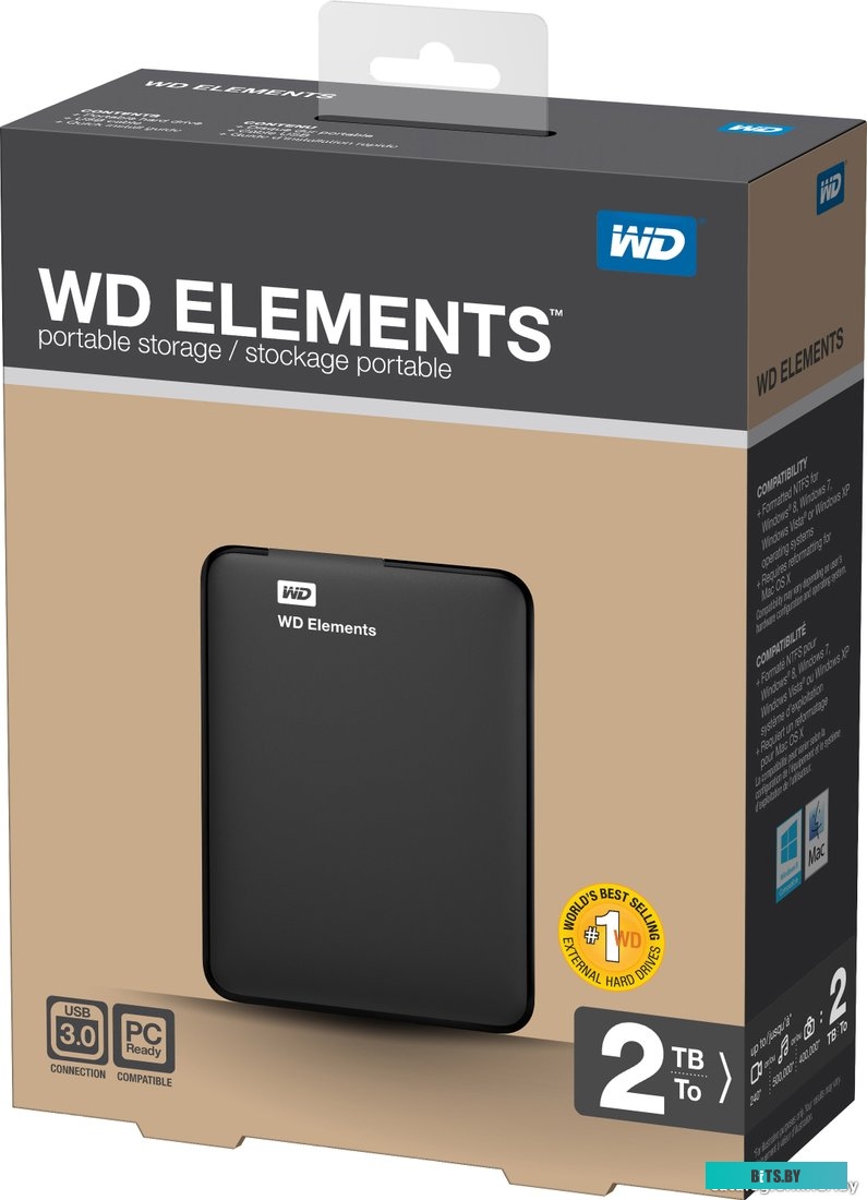 Внешний жесткий диск WD Elements Portable 2TB (WDBU6Y0020BBK)