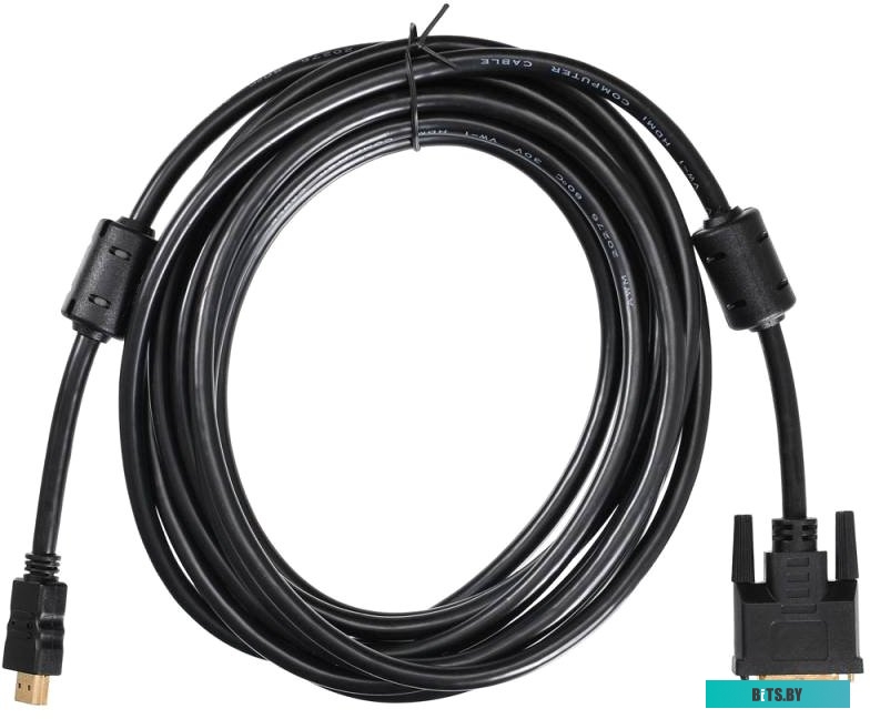 Кабель Buro HDMI-19M-DVI-D-5M