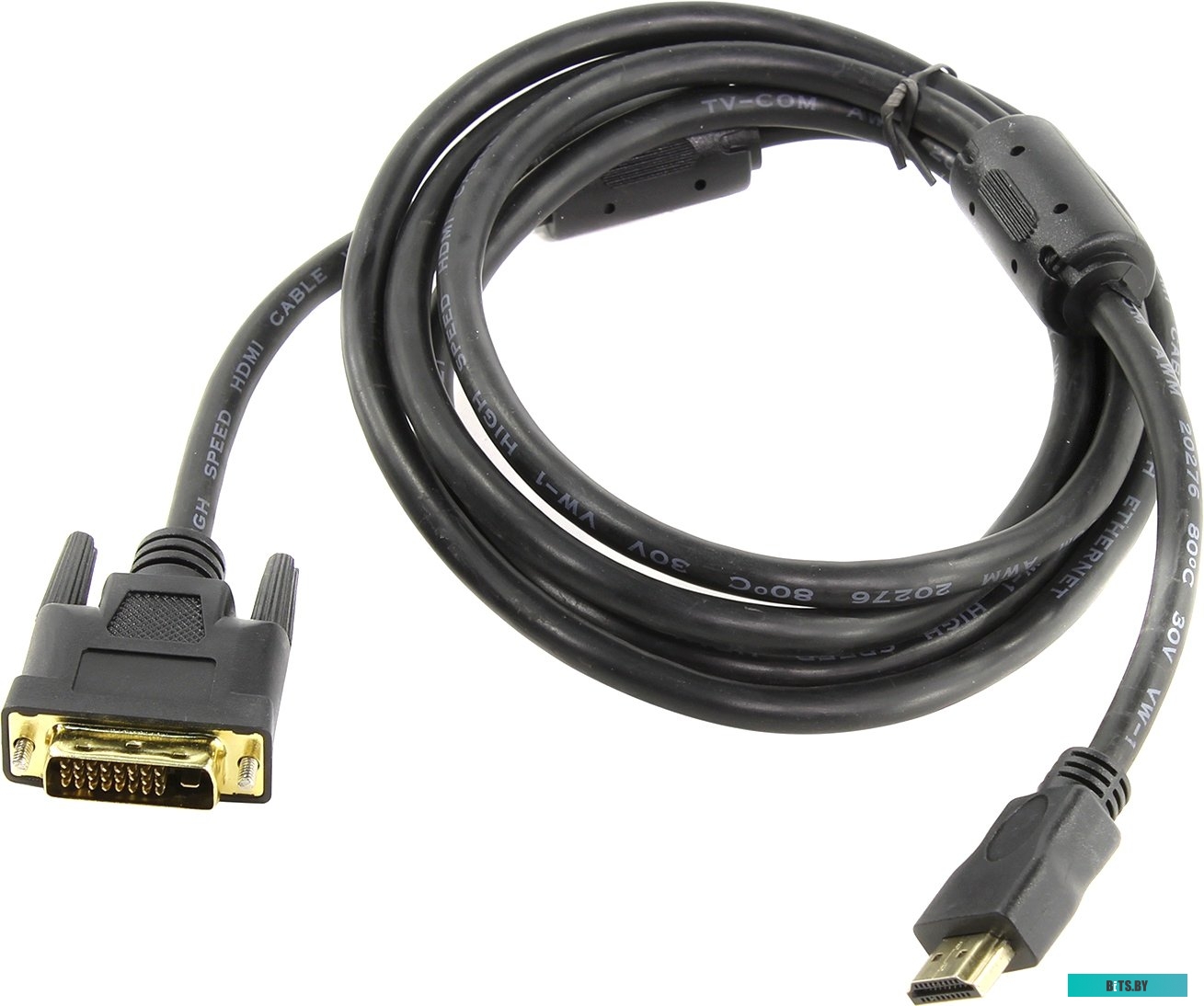 Кабель HDMI - DVI-D Dual Link TV-COM (LCG135F-2M) 2м ферритовые кольца