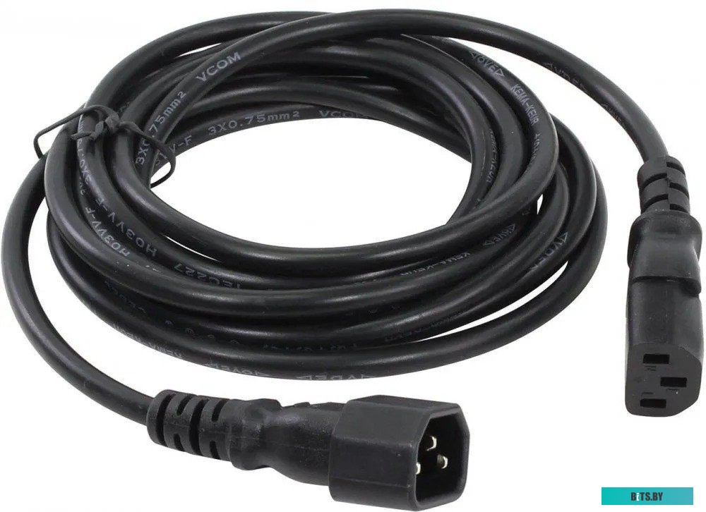 Кабель питания PC-189 VCOM IEC C13 - C14 CE001-CU0.75-1.8M, 1,8 м