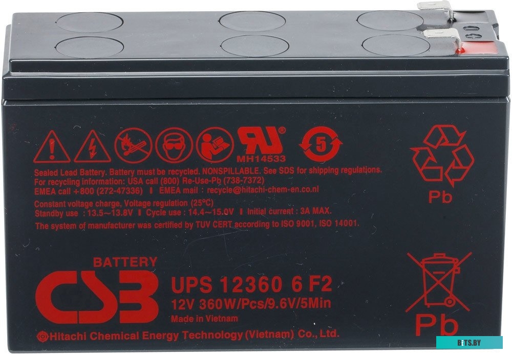 Аккумулятор для ИБП CSB Battery UPS123606 F2 (12В/7.5 А·ч)