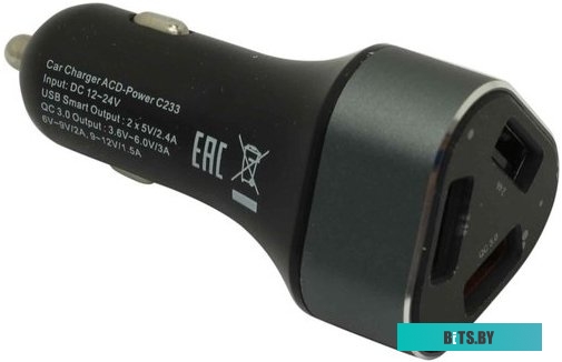 Автомобильное зарядное ACD ACD-C233-X3B