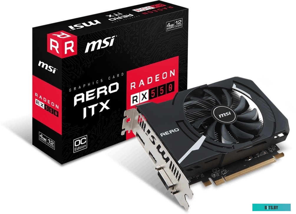 Видеокарта MSI Radeon RX 550 Aero ITX OC 4GB GDDR5