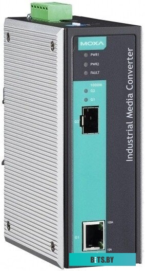 Индустриальный конвертер MOXA IMC-101G-T, 1000BaseT(X) to 1000BaseFX медиаконвертор, 1 SFP порт, от -40 до 75°C