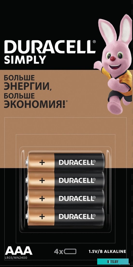 Батарейки DURACELL Simply AAA LR03 4 шт. <5000394129337>
