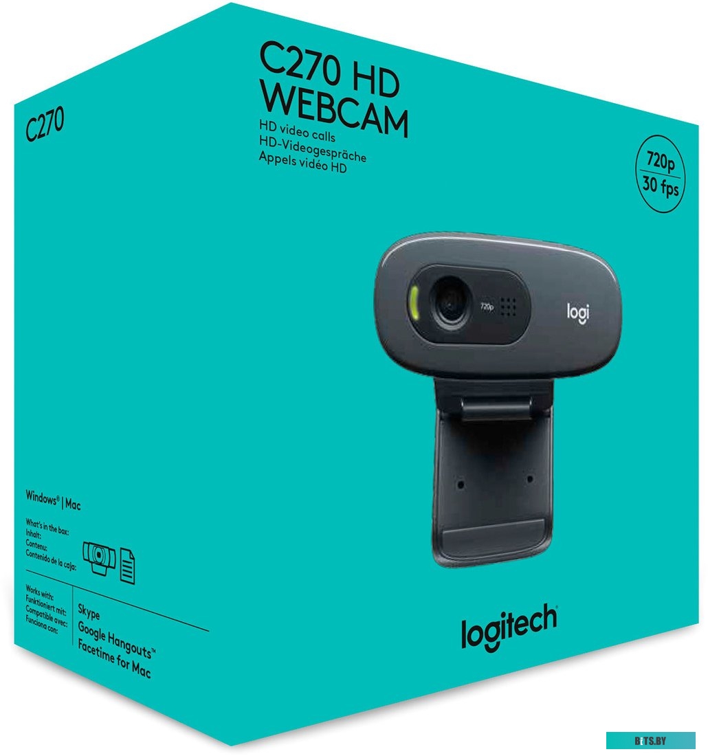Веб-камера Logitech HD Webcam C270 черный 960-000999