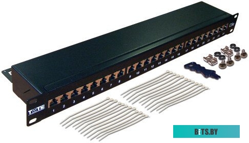 Патч-панель TWT 24 порта, STP, кат.6, 1U TWT-PP24STP/6