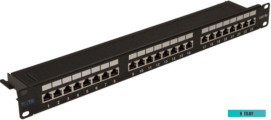 Патч-панель TWT PP24STP, 24 порта, STP, кат.5E, 1U
