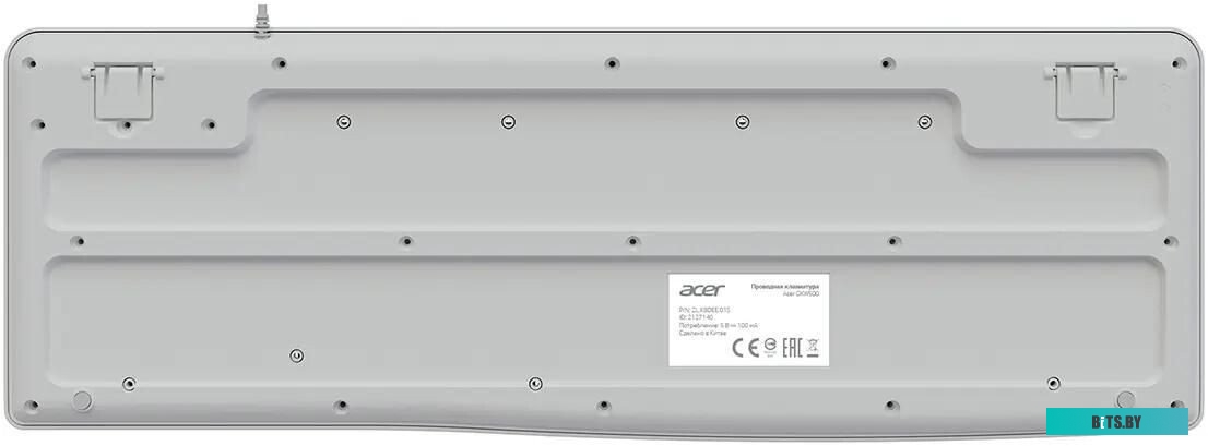 Клавиатура Acer OKW500 белый USB Multimedia (ZL.KBDEE.01S) кабель 1.8м ZL.KBDEE.01S