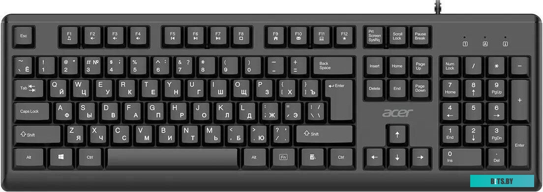Клавиатура Acer OKW501 черный USB Multimedia (ZL.KBDEE.01U) кабель 1.8м ZL.KBDEE.01U