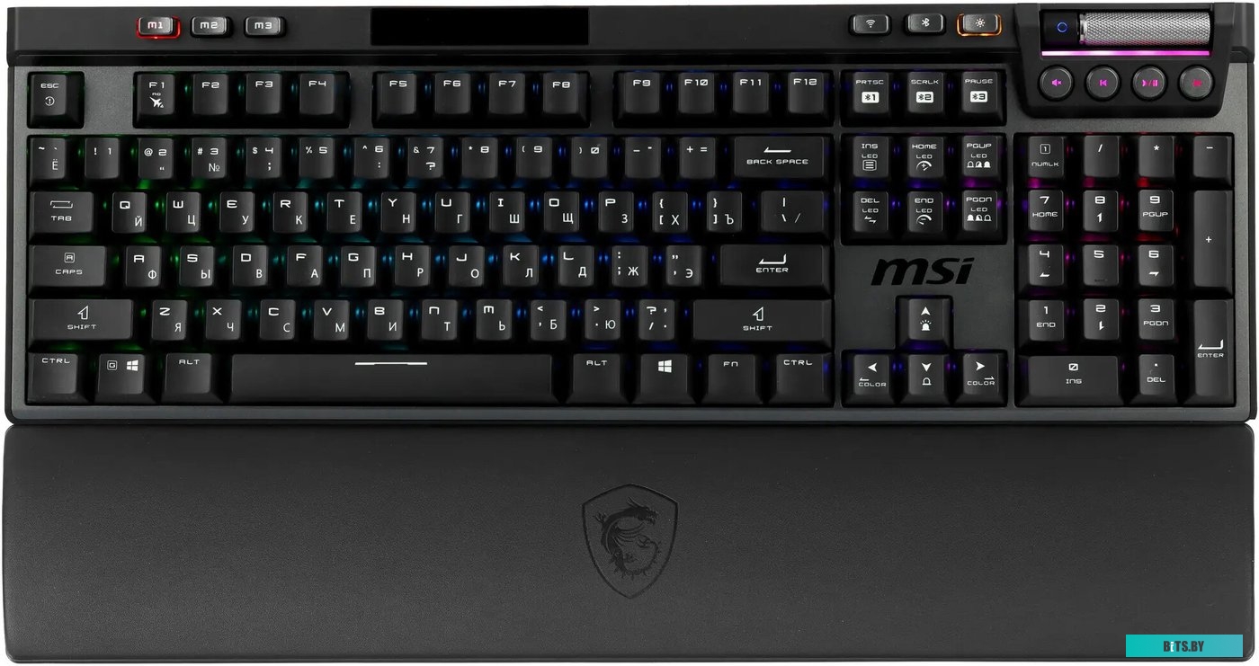 Клавиатура MSI STRIKE Pro W Silent механическая серый/черный USB Multimedia for gamer LED (подставка для запястий) (S11-43RU210-CLA) S11-43RU210-CLA