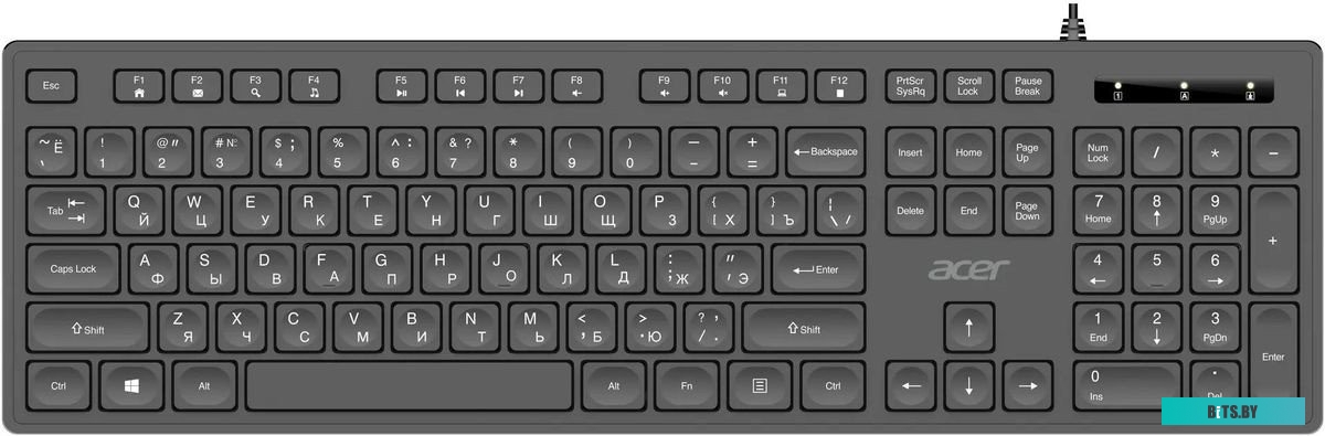 Клавиатура Acer OKW503 черный USB Multimedia (ZL.KBD11.00P) кабель 1.8м ZL.KBD11.00P