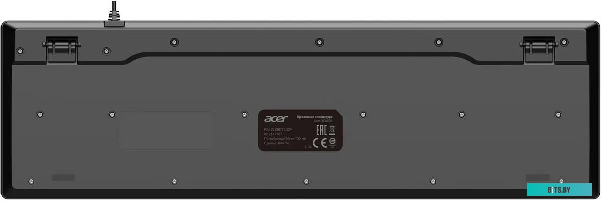 Клавиатура Acer OKW503 черный USB Multimedia (ZL.KBD11.00P) кабель 1.8м ZL.KBD11.00P