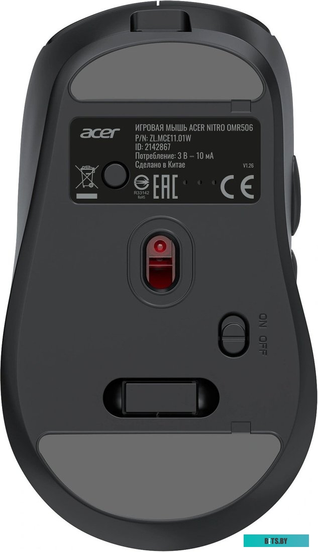 Мышь Acer Nitro OMR506 черный оптическая 12800dpi беспров. BT/Radio USB (ZL.MCE11.01W) ZL.MCE11.01W