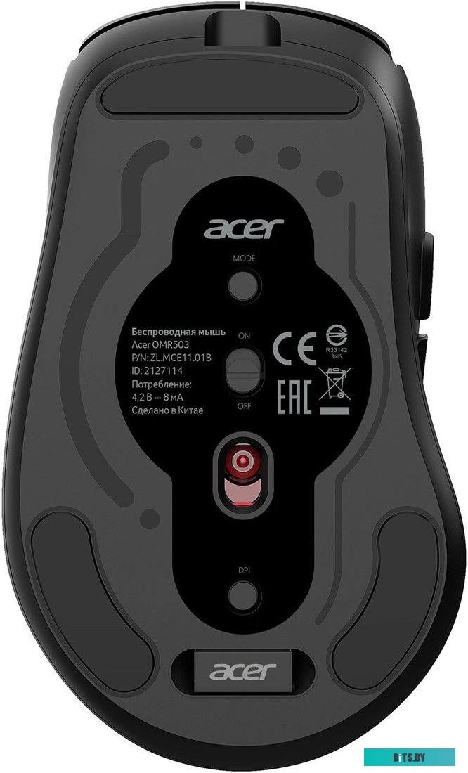 Мышь Acer OMR503 черный оптическая 3200dpi беспров. BT/Radio USB (ZL.MCE11.01B) ZL.MCE11.01B