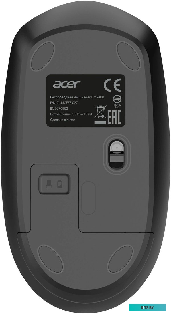 Мышь беспроводная Acer OMR408 черный оптическая 1600dpi беспров. для ноутбука 4but (ZL.MCEEE.02Z) ZL.MCEEE.02Z